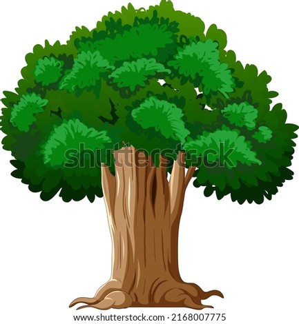 Big tree isolated cartoon illustration