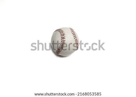 Closeup of used baseball on white background. copy space