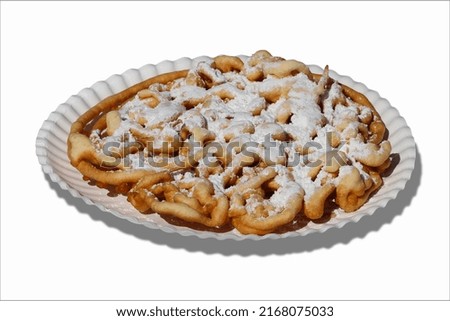 Delicious Funnel Cake with White Background Royalty-Free Stock Photo #2168075033