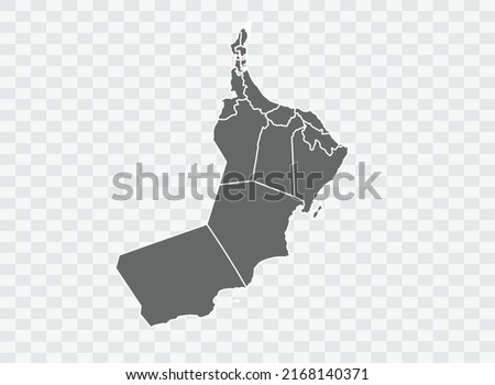 Oman Map grey Color on Background png