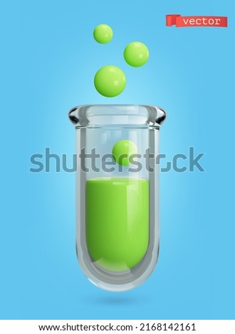Test tube 3d vector icon Royalty-Free Stock Photo #2168142161