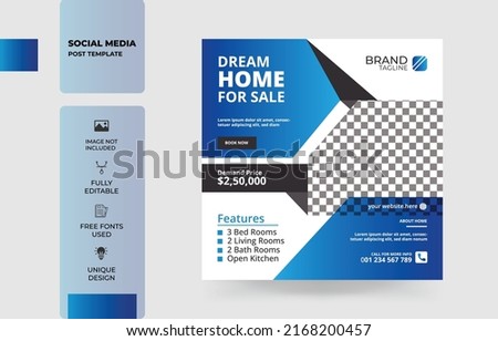 Building Real estate home sale social media post. Modern home for sale banner. Real estate business promotion template. Housing buy and sell social media banner. Housing business template.luxury home
