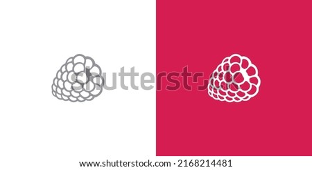 vector stylized image of raspberry, graphic symbol Royalty-Free Stock Photo #2168214481