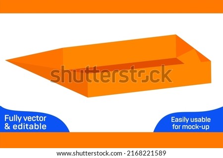 Boat shaped tray dieline template and 3D boat design