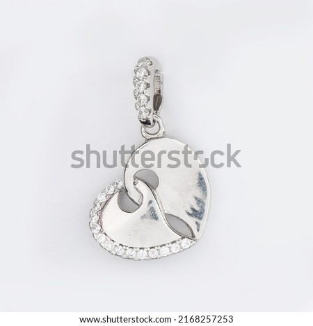 sterling silver jewelry Silver women necklace with gems 925 Royalty-Free Stock Photo #2168257253