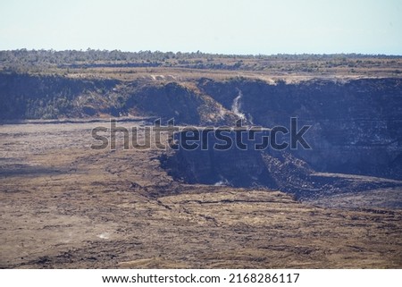Landslide in the crater of the Kilauea volcano the Hawaiian Volcanoes National Park on the Big Island of Hawai'i in the Pacific Ocean