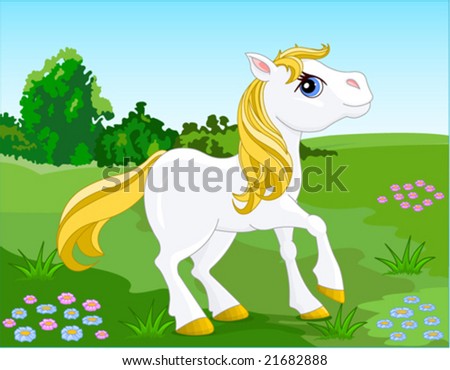 White Horse. Vector illustration