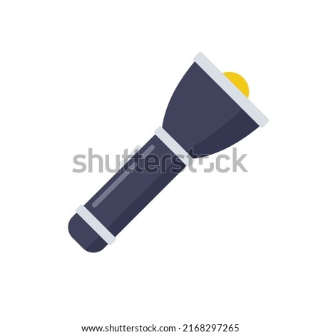 Policeman flashlight icon. Flat illustration of policeman flashlight vector icon isolated on white background