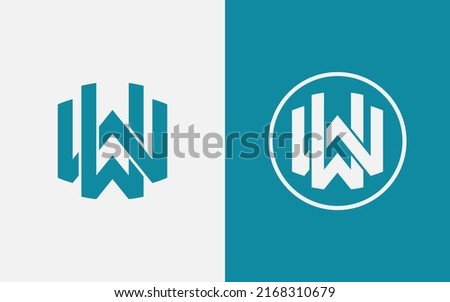 Monogram Logo, Initial letters W or WW, Interlock, Modern, Sporty, White and Tosca Color