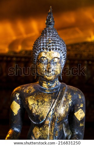 ancient buddha sculpture detail