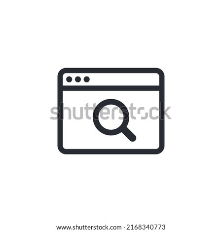 Web page. Online icon. Internet icon. Web sign. Browser icon. Vector Internet symbol. View icon. Web site. Search page. Homepage. Start page. Software programming. Global network. Internet search. Royalty-Free Stock Photo #2168340773