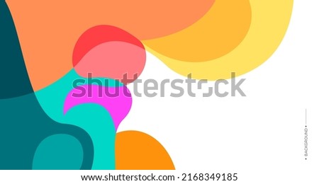 Vector colorful abstract fluid and curve background for banner template with white blank space
