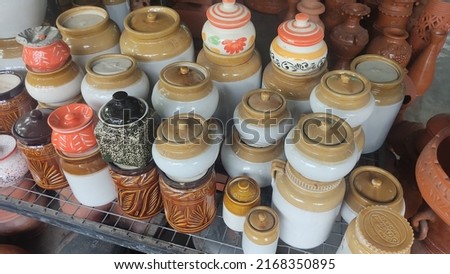 View of ceramic pots kept on display