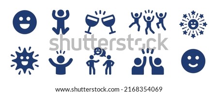 People having fun icon set. Party icon collection vector illustration. Royalty-Free Stock Photo #2168354069