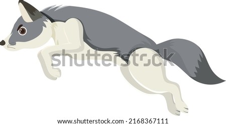 A wolf jumping isolated illustration