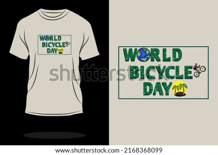 World bicycle day retro t shirt design