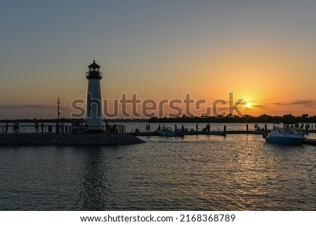 Lighthouse at Rockwall Harbor, Rockwall County, Texas Royalty-Free Stock Photo #2168368789