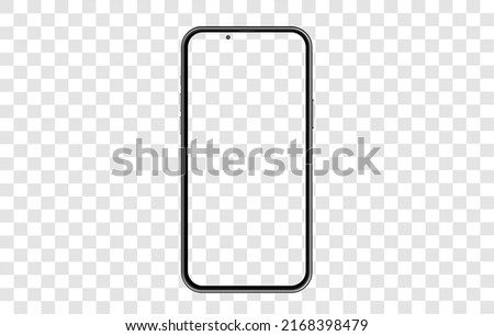 Bangkok, Thailand - June 14 , 2022: iPhone Pro Max on transparent, Smartphone mockup frame less blank screen, 3d isolated illustration cell phone Template for infographics or presentation UI
