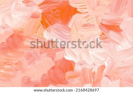 Abstract pastel orange and white background painting. Brush strokes on paper. Template for card, invitation. Copy space for text, design art work or product. Watercolor brush strokes on canvas.  Royalty-Free Stock Photo #2168428697