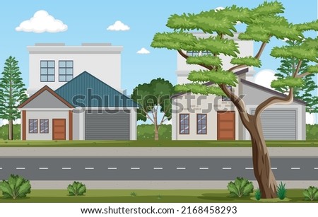 House by the beach illustration