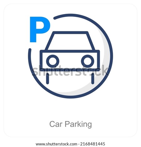 car parking and parking icon concept