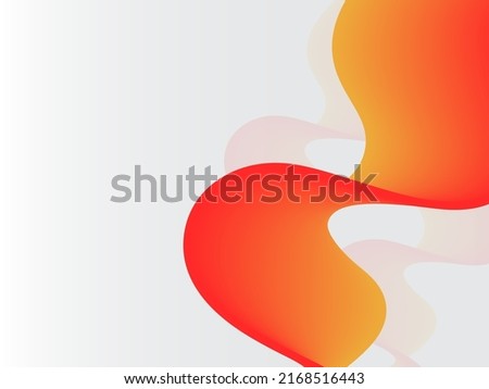 Gradient Orange Wavy Motion Against White Background.
