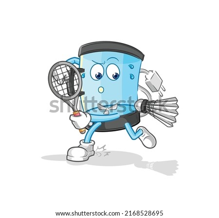 the blender playing badminton illustration. character vector