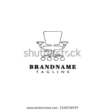 chair logo cartoon icon design template black modern isolated vector