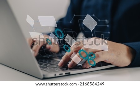 project requirements. business analyst creating project requirements, IT company, strategy development process, implementation engineer concept. Royalty-Free Stock Photo #2168564249