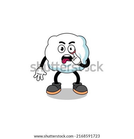 Character Illustration of cloud with tongue sticking out , character design