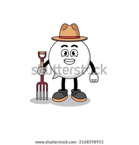 Cartoon mascot of speech bubble farmer , character design