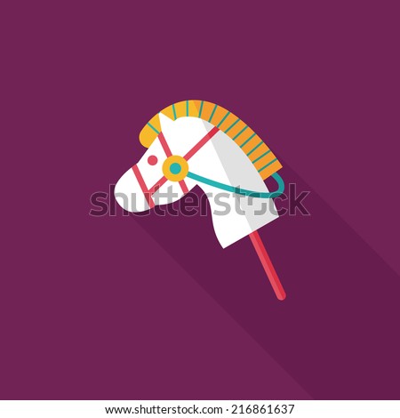 toy horse flat icon with long shadow,eps10
