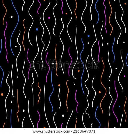 Seamless vector pattern with different strokes in hand draw style.