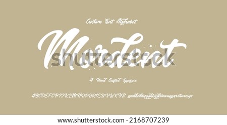 Custom Font Alphabet. Hand Crafted Vector Alphabet. Lettering and Typography for Designs: Logo, Poster, Packaging, Invitation, etc. The modern cursive font in minimal and simple style. Royalty-Free Stock Photo #2168707239
