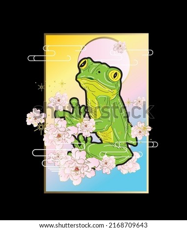 frog illustration with japanese style for kaijune event