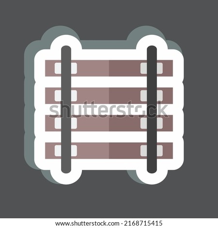 Sticker Rails. suitable for Wild West symbol. simple design editable. design template vector. simple symbol illustration