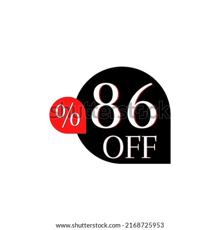 86percent off, black and red balloon design in Vector Illustration 