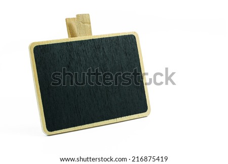 A little blank standing blackboard isolated on white background