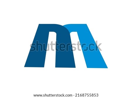 Blue Color of Initial M logo Design