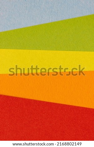 Photo of Abstract Rainbow Paper Flat Composition. Striped Background from Bright Colorful Sheets. Flat Lay Style. Papercraft Design Concept.