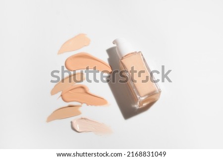 mockup of makeup powder foundation primer cc cushion skin care bottle cosmetic tube of beauty, healthcare branding packaging Royalty-Free Stock Photo #2168831049
