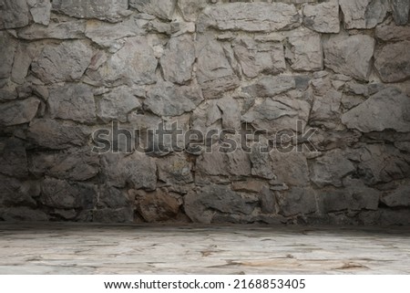3d render of rock boulder texture room interior background
