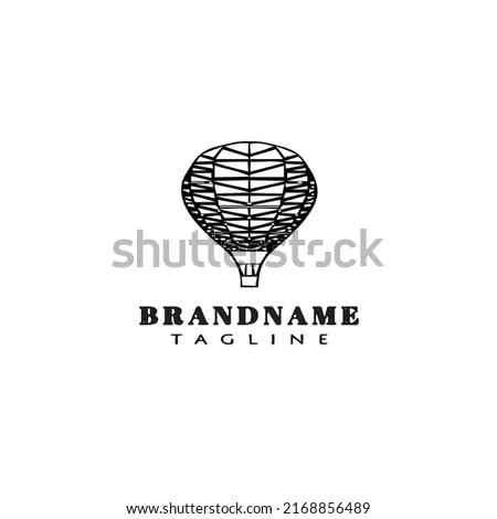 hot air balloon logo cartoon icon design modern vector