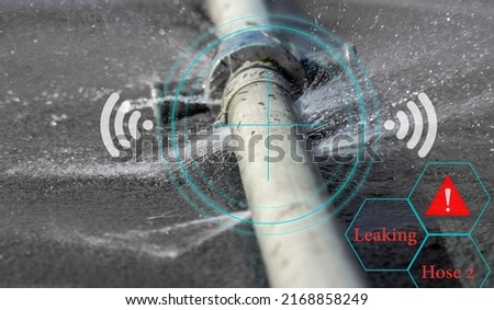Water leak sensor alert , smart water sensor can automatically shut off a solenoid valve. Royalty-Free Stock Photo #2168858249
