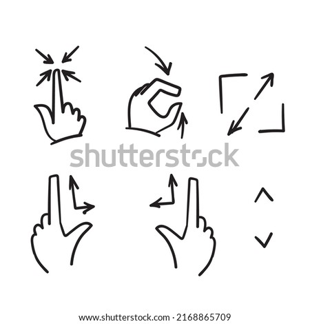 hand drawn doodle Simple Set of Scaling screen Related illustration vector