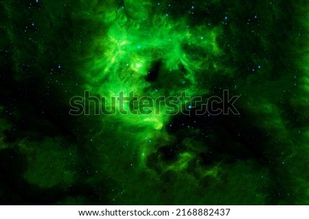 Green galaxy in deep space. Elements of this image furnished by NASA. High quality photo