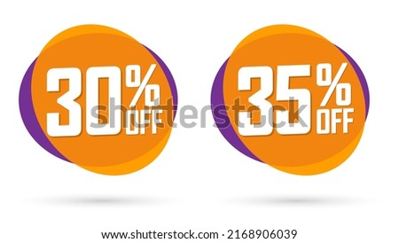 Sale banners design template, discount tags. Set promo icons for online stores.