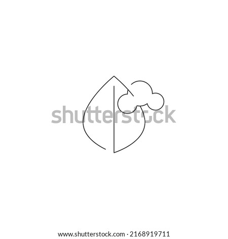 Leaf and cloud on white background
