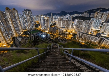 Kowloon Bay night view in Hong Kong