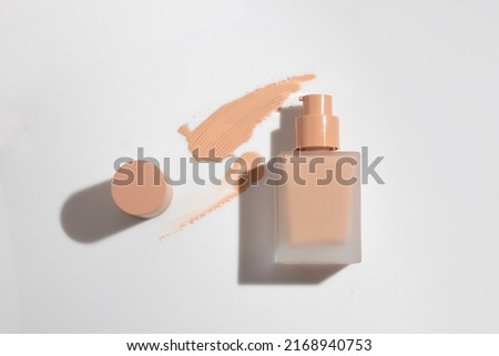 mockup of makeup powder foundation primer cc cushion concealer skin care bottle cosmetic tube of beauty, healthcare branding packaging Royalty-Free Stock Photo #2168940753